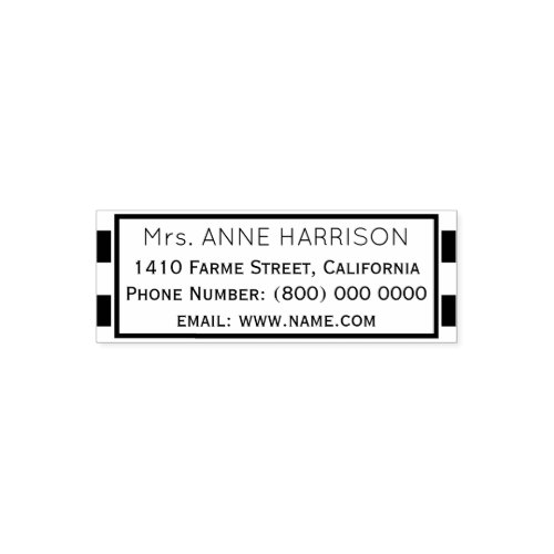 simple  clean classic address information framed self_inking stamp