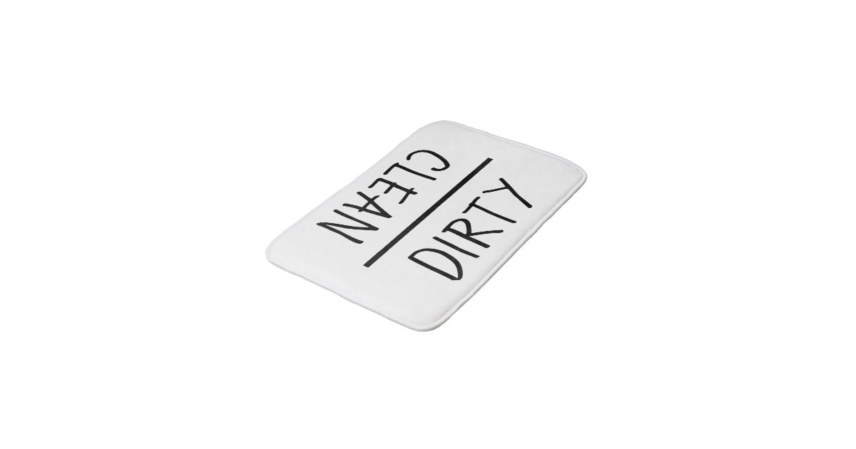 Simple Clean Dirty Modern Kids Bath Mat Zazzle Com