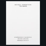 Simple Clean Elegant Modern Minimalist Black White Letterhead<br><div class="desc">Does your promotion have to be boring? I do not think so. Here is a design that is extremely aesthetic,  simple,  yet mind-blowing enough to open all doors for you. I think it's a good choice.</div>