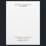 Simple Clean Elegant Modern Minimalist Black White Letterhead<br><div class="desc">Does your promotion have to be boring? I do not think so. Here is a design that is extremely aesthetic,  simple,  yet mind-blowing enough to open all doors for you. I think it's a good choice.</div>