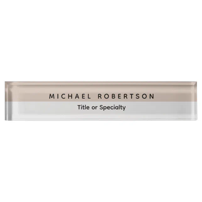 Simple Clean Elegant Modern Minimalist Desk Name Desk Name Plate | Zazzle