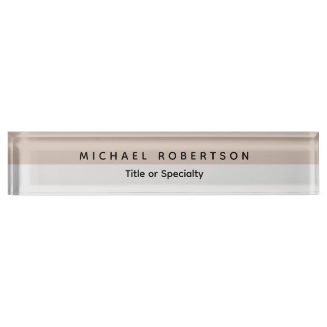 Simple Clean Elegant Modern Minimalist  Desk Name Plate (Front)