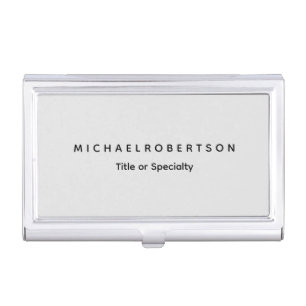 Simple Clean Elegant Modern Minimalist Grey Business Card Case