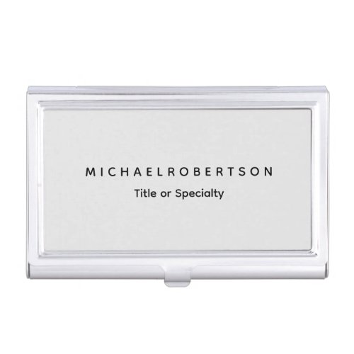 Simple Clean Elegant Modern Minimalist Grey Business Card Case