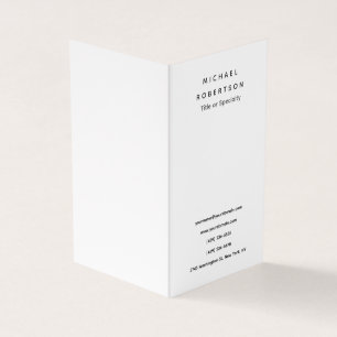 Simple Clean Elegant Modern Minimalist White Grey Business Card