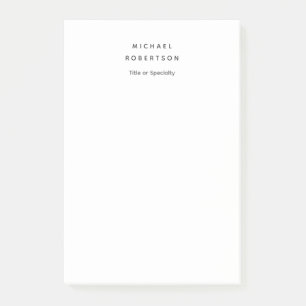Simple Clean Elegant Modern Minimalist White Post-it Notes