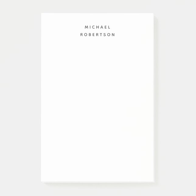 Simple Clean Elegant Modern Minimalist White Post-it Notes (Front)