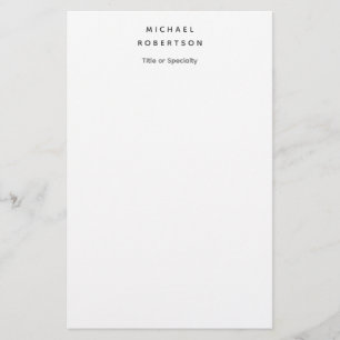 Simple Clean Elegant Modern Minimalist White Stationery