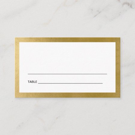 Simple Clean Faux Gold Bar Bat Mitzvah Place Cards