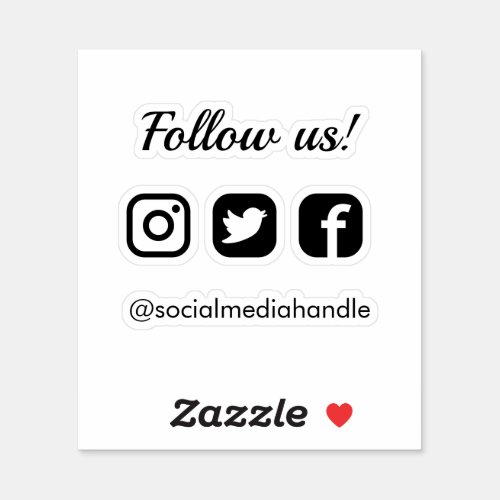 Simple Clean Follow Us Social Media Icons Sticker