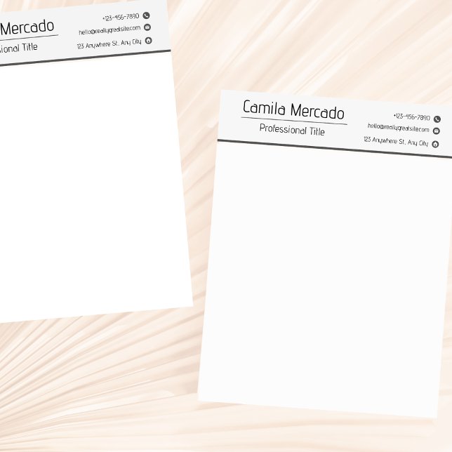 Simple Clean Gray White Executive Template Letterhead (Creator Uploaded)
