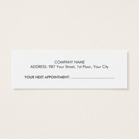 Simple Clean Green White Dentist Appointment Card (Back)