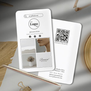 Simple Clean Instagram Photo Collage Business Card