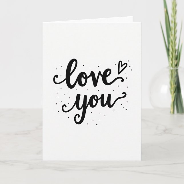 Simple Clean Love You Dots Card (Front)