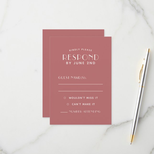 Simple + Clean Minimal Custom Wedding RSVP Inserts (Front/Back In Situ)