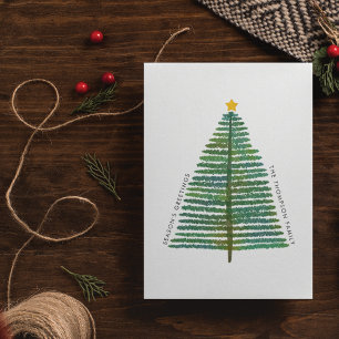 Simple Clean Minimal Minimalist Christmas Tree Holiday Postcard