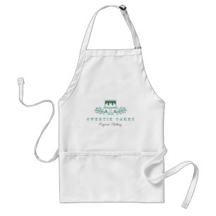 Simple, Clean & Minimal Style Bakery Cake Logo Adult Apron