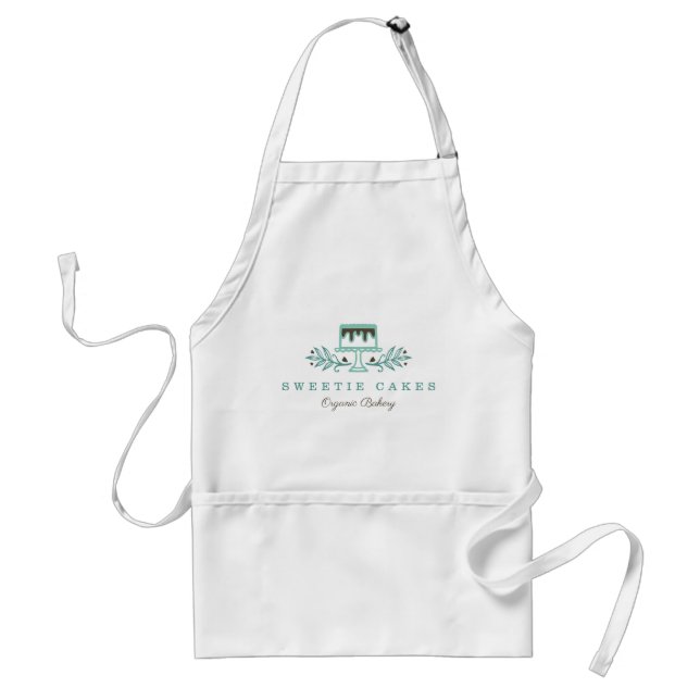 Simple, Clean & Minimal Style Bakery Cake Logo Adult Apron (Front)