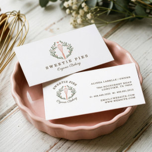Simple, Clean & Minimal Style Bakery Whisk Logo Business Card