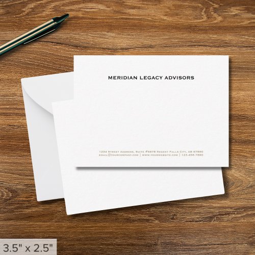 Simple Clean Minimalist Business Note Card