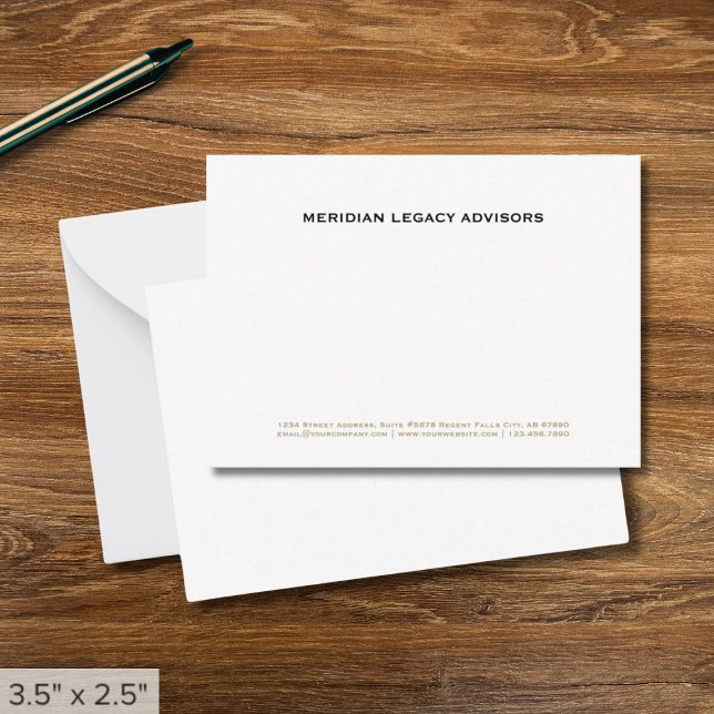 Simple Clean Minimalist Business Note Card (Creator Uploaded)
