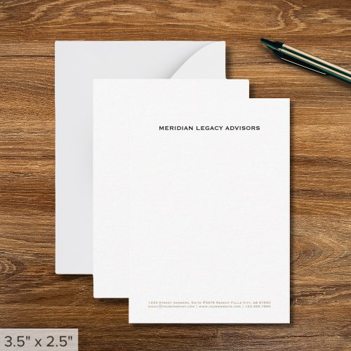 Simple Clean Minimalist Business Note Card