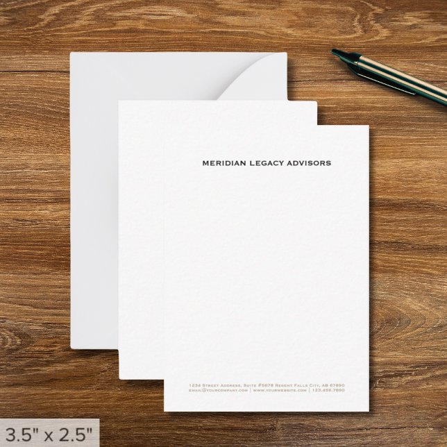 Simple Clean Minimalist Business Note Card (Creator Uploaded)