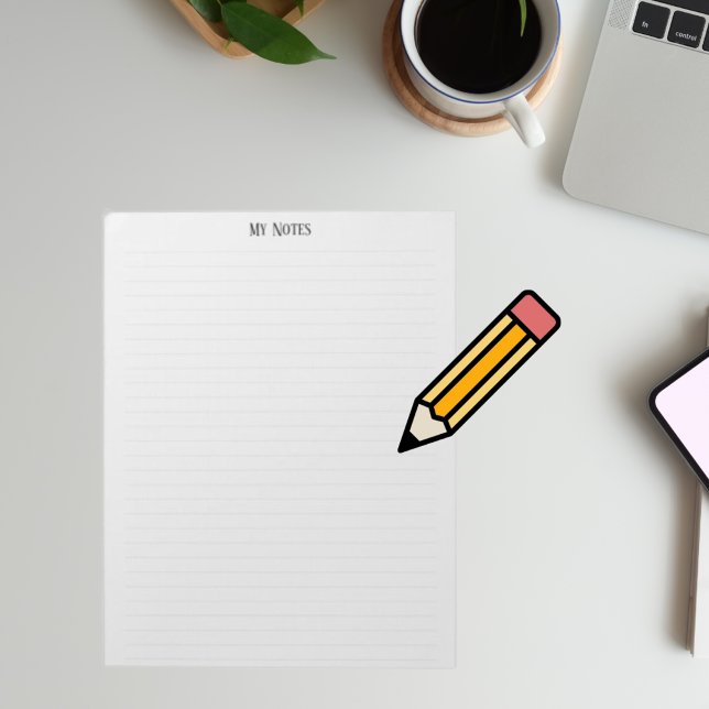 Simple Clean Minimalist Dotted Lines personalize Notepad (Creator Uploaded)