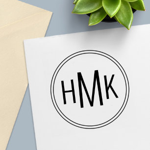 Simple Clean Monogram 3 Initials Self-inking Stamp