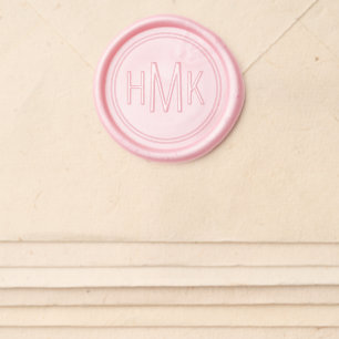 Simple Clean Monogram 3 Initials Wax Seal Sticker