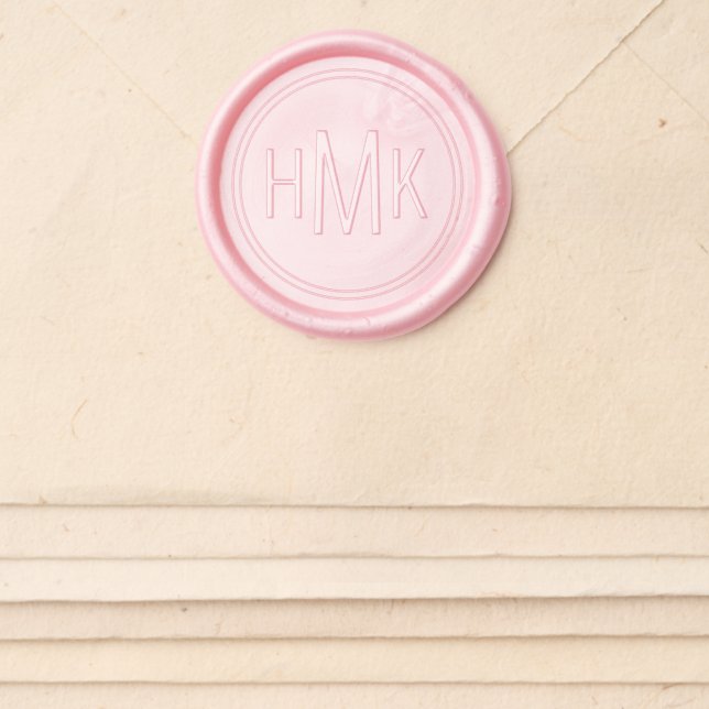 Simple Clean Monogram 3 Initials Wax Seal Sticker (Front)