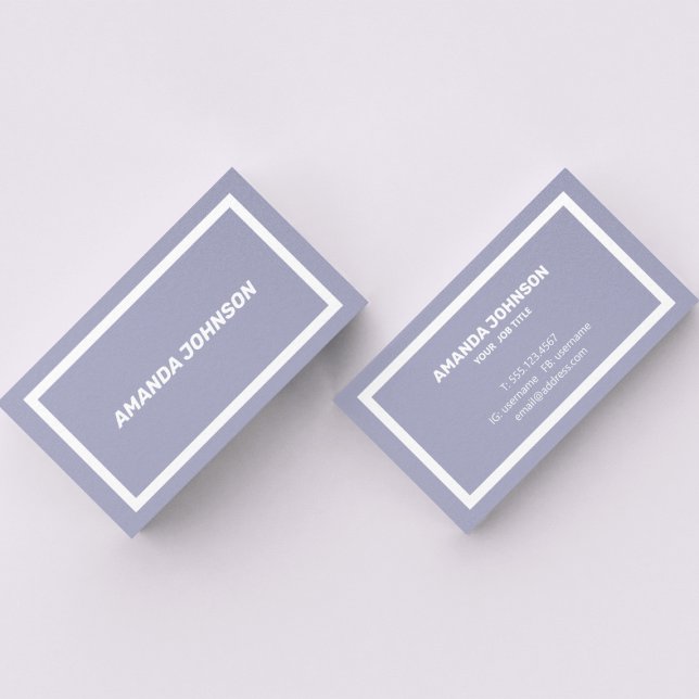 Simple Clean Pastel Purple white Typography Business Card (Creator Uploaded)