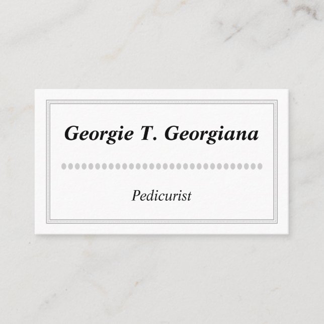 Simple & Clean Pedicurist Business Card (Front)