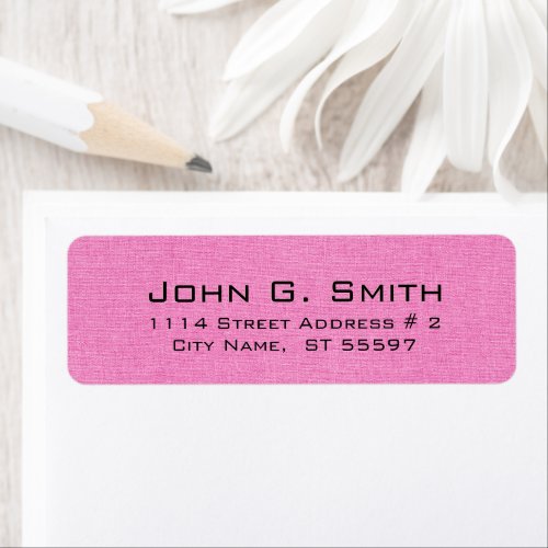 Simple Clean Pink Linen Burlap Texture Label