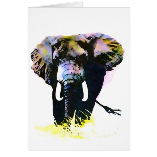 Simple Clean Pop Art Elephant Image Card