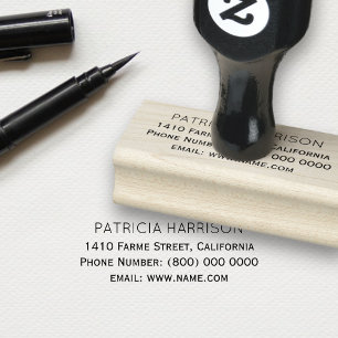 Simple & Clean Return Address Information Rubber Stamp