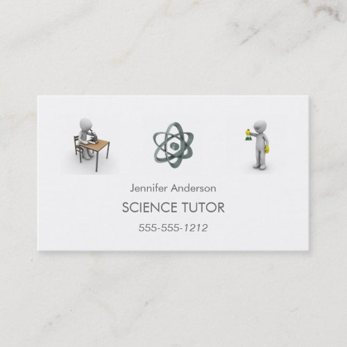Simple Clean Science Math Tutor Photo Collage Business Card