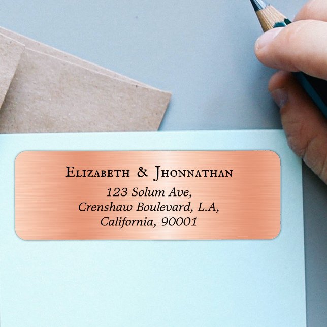 Simple Clean Stylish Peach Fuzz Brushed Metal Label (Creator Uploaded)