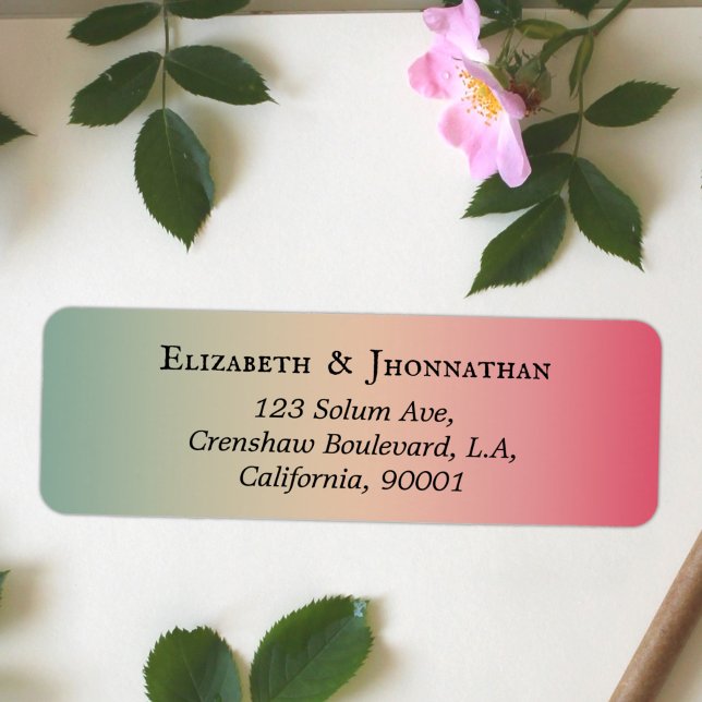 Simple Clean Stylish Pink Yellow & Green Gradient  Label (Creator Uploaded)