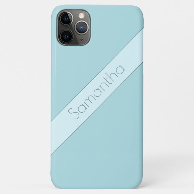 Simple Clean Two-Tone Powder Blue Protective Case-Mate iPhone Case (Back)