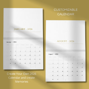 Simple Clean Typography Design Calendar