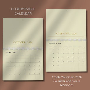 Simple Clean Typography Design Calendar