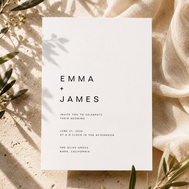 Simple Clean Ultra Minimalist Wedding Invitation (Creator Uploaded)