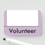 [ Thumbnail: Simple, Clean "Volunteer" Name Tag ]