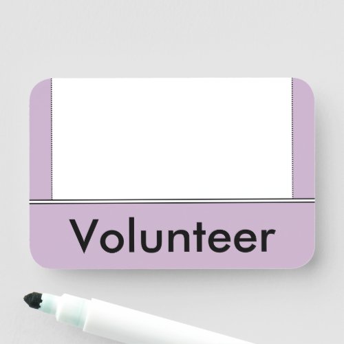 Simple Clean Volunteer Name Tag