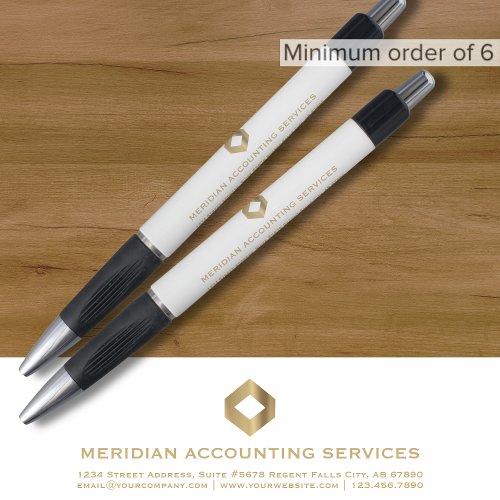 Simple Clean White Minimalist Custom Logo Pen