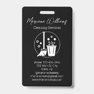 simple cleaning services logo black chic badge