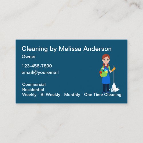 Simple Cleaning Services Modern Business Cards