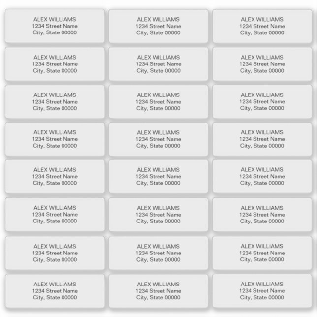 Simple Clear Transparent Return Address Labels (Front)