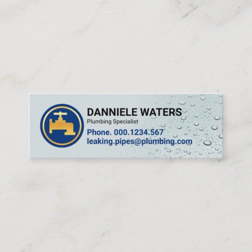 Simple Clear Water Drops Plumbing Mini Business Card